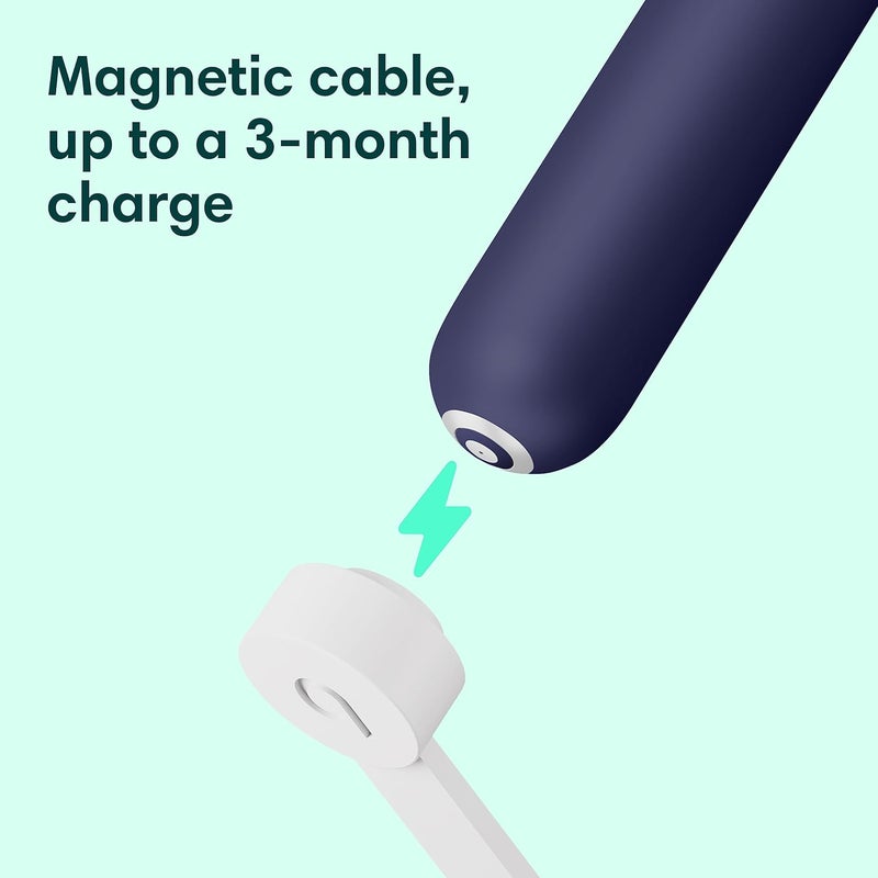 quip Rechargeable Sonic Toothbrush for Adults - Timed Electric Toothbrush with Cover - Replaceable Brush Head, Soft Bristles, Plastic Handle - Travel Toothbrush - Midnight - Image 2